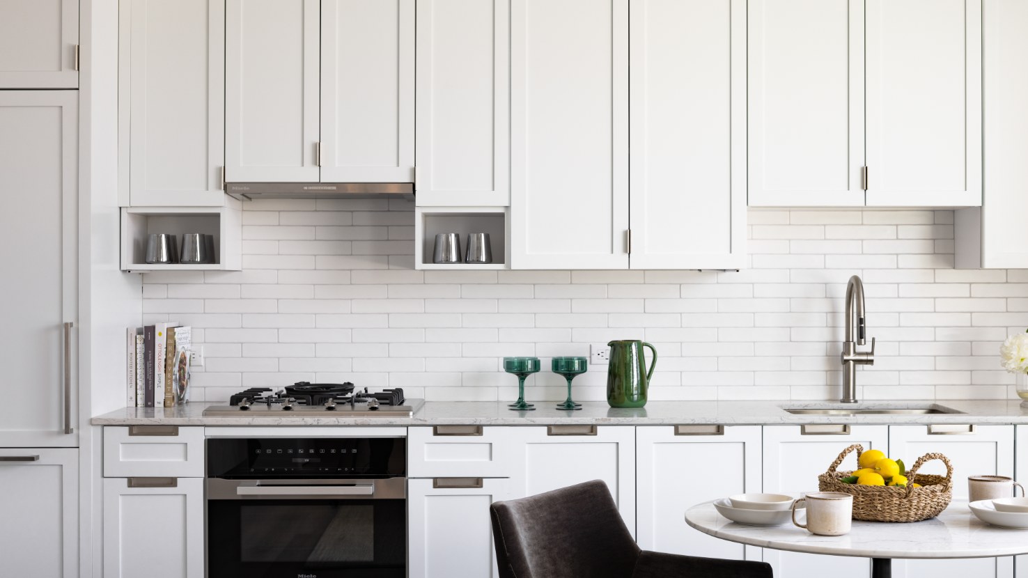 Kitchen with Miele appliances and quartz countertops